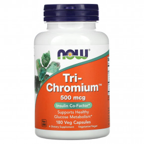 NOW Foods, Tri-Chromium, 500 мкг, 180 капсул - описание