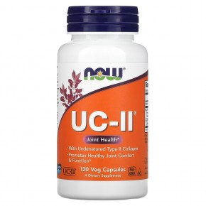 NOW Foods, UC-II, добавка для здоровья суставов, неденатурированный коллаген типа II, 120 растительных капсул - описание