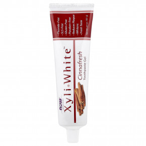 NOW Foods, XyliWhite™, зубная паста-гель, корица, 181 г (6,4 унции) - описание | фото