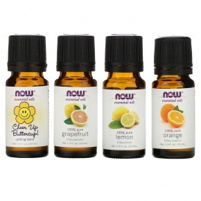 NOW Foods, Solutions, Put Some Pep in Your Step, набор эфирных масел для бодрости, 4 флакона по 10 мл (1,3 жидк. Унции) в Москве - eco-herb.ru | фото