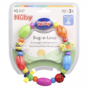 Nuby, Bug-a-Loop, прорезыватель для зубов, для детей от 3 месяцев, 1 шт. в Москве - eco-herb.ru | фото