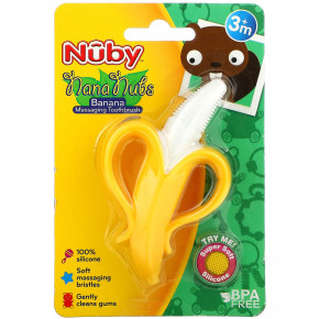 Nuby, Nananubs Banana Massaging Toothbrush, 3+M, 1 Brush - описание | фото