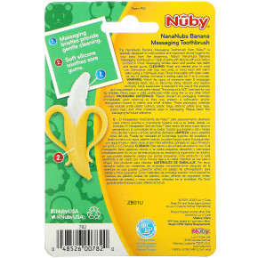 Nuby, Nananubs Banana Massaging Toothbrush, 3+M, 1 Brush в Москве - eco-herb.ru | фото