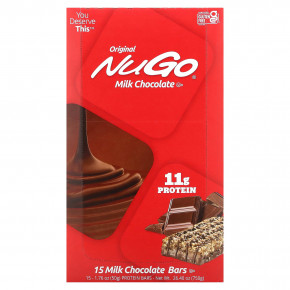 NuGo Nutrition, Original Bar, молочный шоколад, 15 батончиков, 50 г (1,76 унции) в Москве - eco-herb.ru | изображение NuGo Nutrition, Original Bar, молочный шоколад, 15 батончиков, 50 г (1,76 унции) в Москве - eco-herb.ru | фото