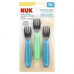 NUK, Kiddy Cutlery Fork Set, 18+ Months, 3 Pack в Москве - eco-herb.ru | фото