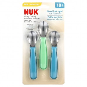 NUK, Kiddy Cutlery Spoon Set, 18+ Months, 3 Pack в Москве - eco-herb.ru | фото