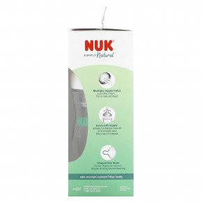 NUK, Simply Natural, для груди и флакона с безопасной температурой, для детей от 1 месяца, со средней текучестью, 270 мл (9 унций) в Москве - eco-herb.ru | фото