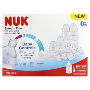 NUK, Smooth Flow, Anti-Colic Bottle Newborn Gift Set, 0+ Months, 11 Pieces в Москве - eco-herb.ru | фото