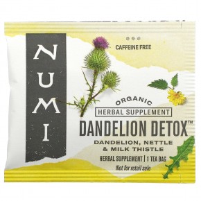 Numi Tea, Organic, Dandelion Detox, без кофеина, 16 чайных пакетиков без ГМО, 32 г (1,13 унции) в Москве - eco-herb.ru | фото