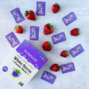 NuNaturals, NuStevia, белый порошок стевии, 100 пакетиков, 100 г (3,5 унции) в Москве - eco-herb.ru | фото