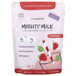Nurished, Mighty Milk, для детей, со вкусом клубники, 315 г (11,1 унции) - подробнее Nurished, Mighty Milk, для детей, со вкусом клубники, 315 г (11,1 унции) - описание