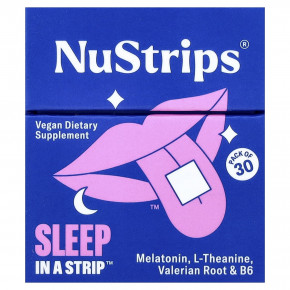 NuStrips, Sleep In A Strip™, голубика, 30 полосок - описание | фото