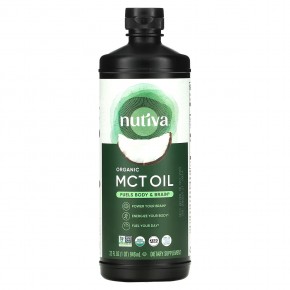 Nutiva, 100% органическое кокосовое масло со среднецепочечными триглицеридами, без ароматизаторов, 946 мл (32 жидк. Унции) в Москве - eco-herb.ru | фото