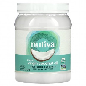 Nutiva, органическое кокосовое масло, первого отжима, 1,6 л (54 жидк. унции) в Москве - eco-herb.ru | фото