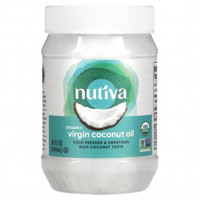 Nutiva, органическое кокосовое масло, первого отжима, 444 мл в Москве - eco-herb.ru | фото