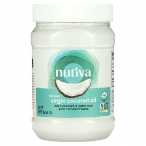 Nutiva, органическое кокосовое масло первого отжима, 858 мл (29 жидк. унций) в Москве - eco-herb.ru | фото