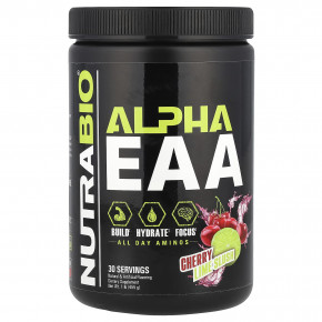 NutraBio, Альфа EAA, вишня с лаймом, 455 г - описание