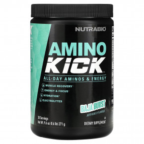 NutraBio, Amino Kick, Baja Burst, 271 г (0,6 фунта) - описание