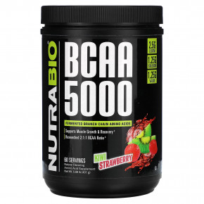 NutraBio, BCAA 5000, киви и клубника, 401 г (0,88 фунта) - описание