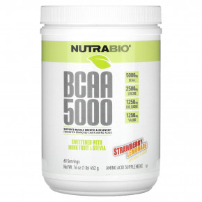 NutraBio, BCAA 5000, клубничный лимонад, 452 г (1 фунт) в Москве - eco-herb.ru | фото