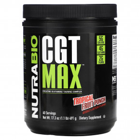 NutraBio, CGT MAX, пунш из тропических фруктов, 491 г (1,1 фунта) - описание