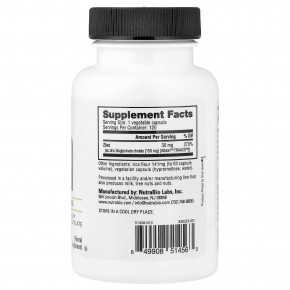 NutraBio, цинк, 30 мг, 120 капсул в Москве - eco-herb.ru | фото