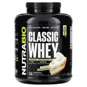 NutraBio, Classic Whey Protein, банановый кремовый пирог, 2268 г (5 фунтов) - описание