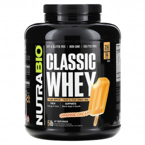 NutraBio, Classic Whey Protein, Orange Dream, 2268 г (5 фунтов) - описание