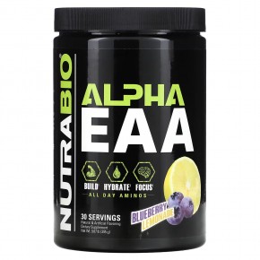 NutraBio, Alpha EAA, черничный лимонад, 395 г (0,87 фунта) - описание