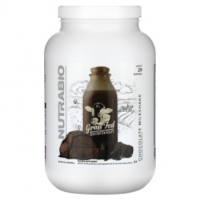 NutraBio, Изолят сывороточного протеина травяного откорма, шоколадный молочный коктейль, 907 г (2 фунта) - описание