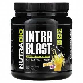 NutraBio, Intra Blast, добавка с аминокислотами для приема во время тренировки, маракуйя, 718 г (1,6 фунта) - описание