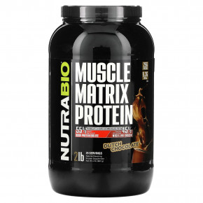 NutraBio, Muscle Matrix Protein, голландский шоколад, 907 г (2 фунта) - описание