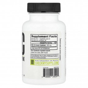 NutraBio, NAC, 600 мг, 90 растительных капсул в Москве - eco-herb.ru | фото