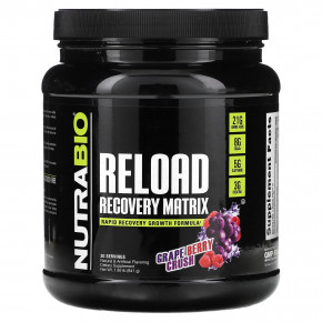 NutraBio, Reload Recovery Matrix, Grape Berry Crush, 841 г (1,85 фунта) в Москве - eco-herb.ru | фото