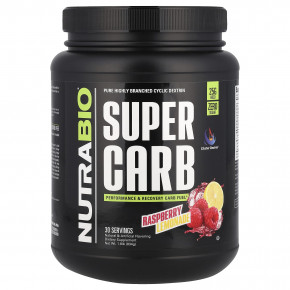 NutraBio, Super Carb, со вкусом малинового лимонада, 834 г (1,8 фунта) - описание