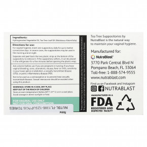 NutraBlast, свечи с маслом чайного дерева, 12 вагинальных свечей в Москве - eco-herb.ru | изображение NutraBlast, свечи с маслом чайного дерева, 12 вагинальных свечей в Москве - eco-herb.ru | фото