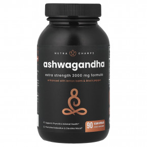 NutraChamps, ашваганда, 90 веганских капсул - описание | фото