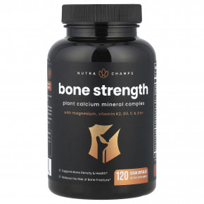 NutraChamps, Bone Strength, 120 веганских капсул - описание | фото
