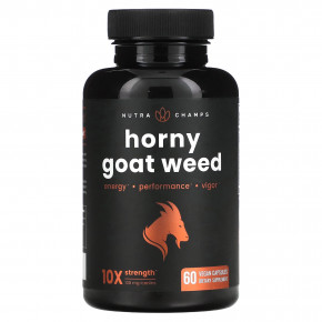 NutraChamps, Horny Goat Weed, 60 веганских капсул - описание | фото