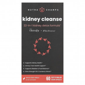 NutraChamps, Kidney Cleanse, 60 веганских капсул, которые легко глотать в Москве - eco-herb.ru | фото