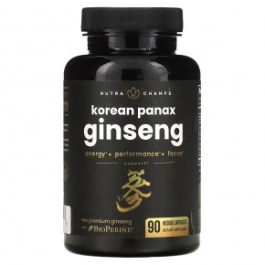 NutraChamps, Korean Panax Ginseng`` 90 растительных капсул в Москве - eco-herb.ru | фото