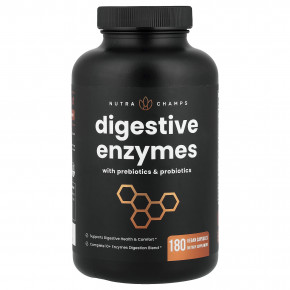 NutraChamps, пищеварительные ферменты с пребиотиками и пробиотиками, 180 веганских капсул в Москве - eco-herb.ru | фото