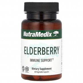 NutraMedix, Elderberry, поддержка иммунитета, 500 мг, 60 растительных капсул - описание | фото