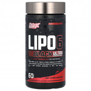 Nutrex Research, LIPO-6 Black, ультраконцентрат, 60 капсул в Москве - eco-herb.ru | фото