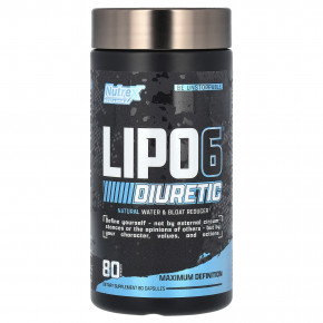 Nutrex Research, LIPO-6 Diuretic, диуретик, 80 капсул - описание | фото