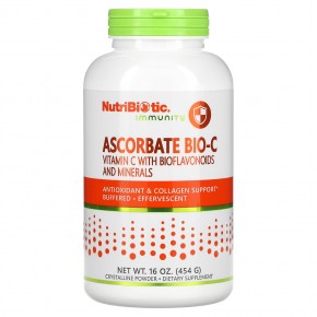 NutriBiotic, Immunity, аскорбат Bio-C, витамин C с биофлавоноидами и минералами, 454 г (16 унций) - описание