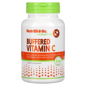 NutriBiotic, Immunity, буферизованный витамин C, 100 капсул без глютена - описание