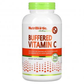 NutriBiotic, Immunity, буферизованный витамин C, 250 капсул без глютена - описание