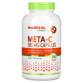 NutriBiotic, Immunity, Meta-C, 500 mg, 250 Gluten Free Capsules в Москве - eco-herb.ru | фото