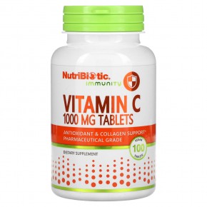 NutriBiotic, Immunity, витамин C, 1000 мг, 100 веганских таблеток - описание